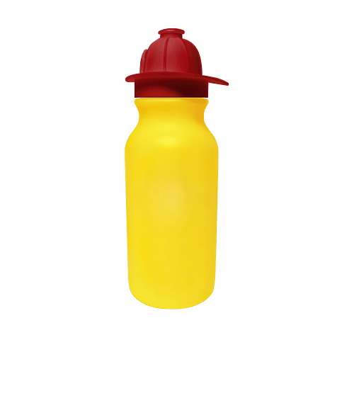 20 oz. Fireman Helmet Bike Water Bottle in Yellow