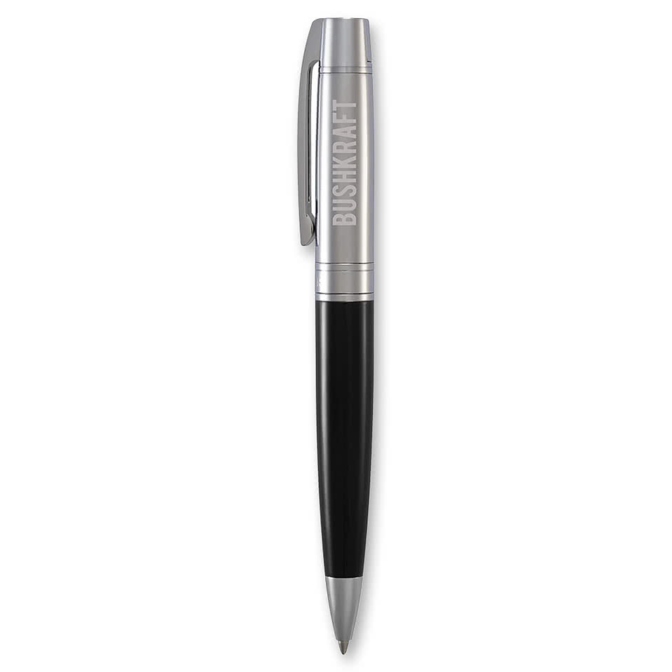Laser Engraved Sheaffer 300 Glossy Black and Chrome Ballpoint Pen (black ink)