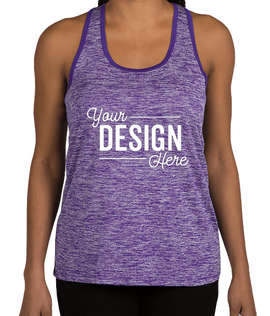 Sport-Tek Women's Electric Heather Racerback Tank - Color: Purple Electric / Purple