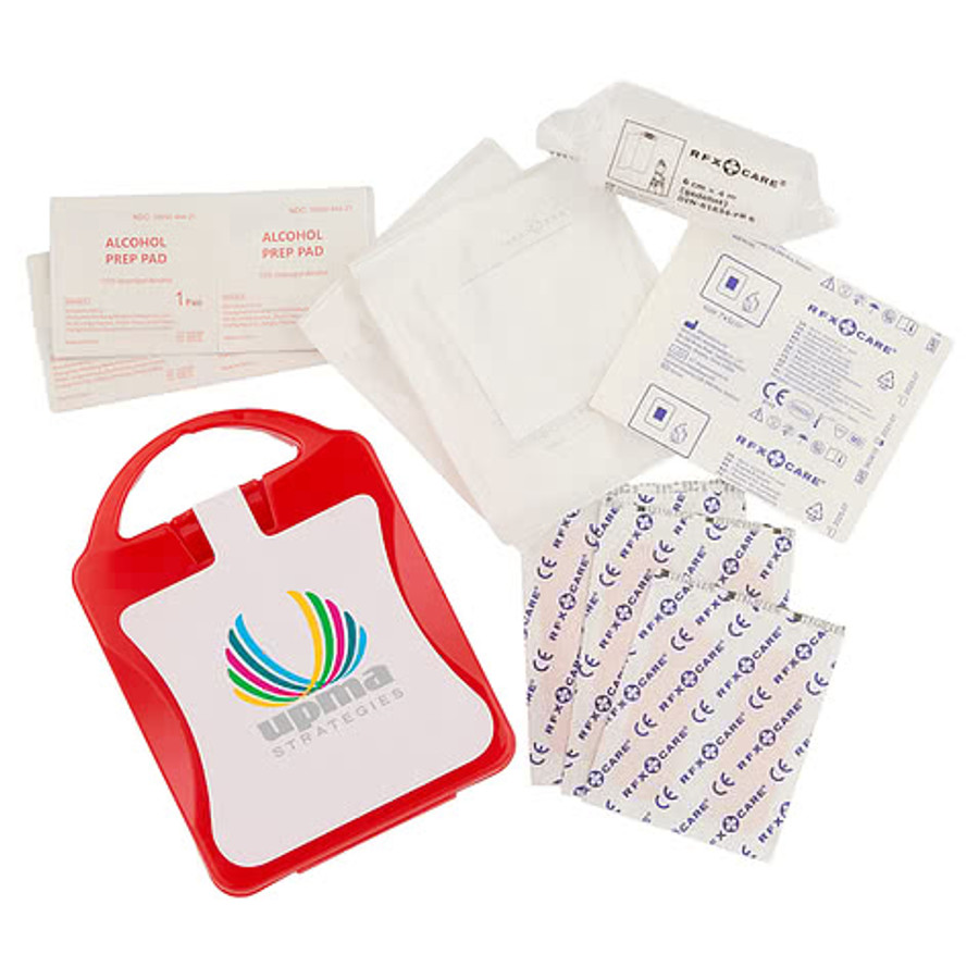 21-Piece First Aid Kit with Recycled Case in RED