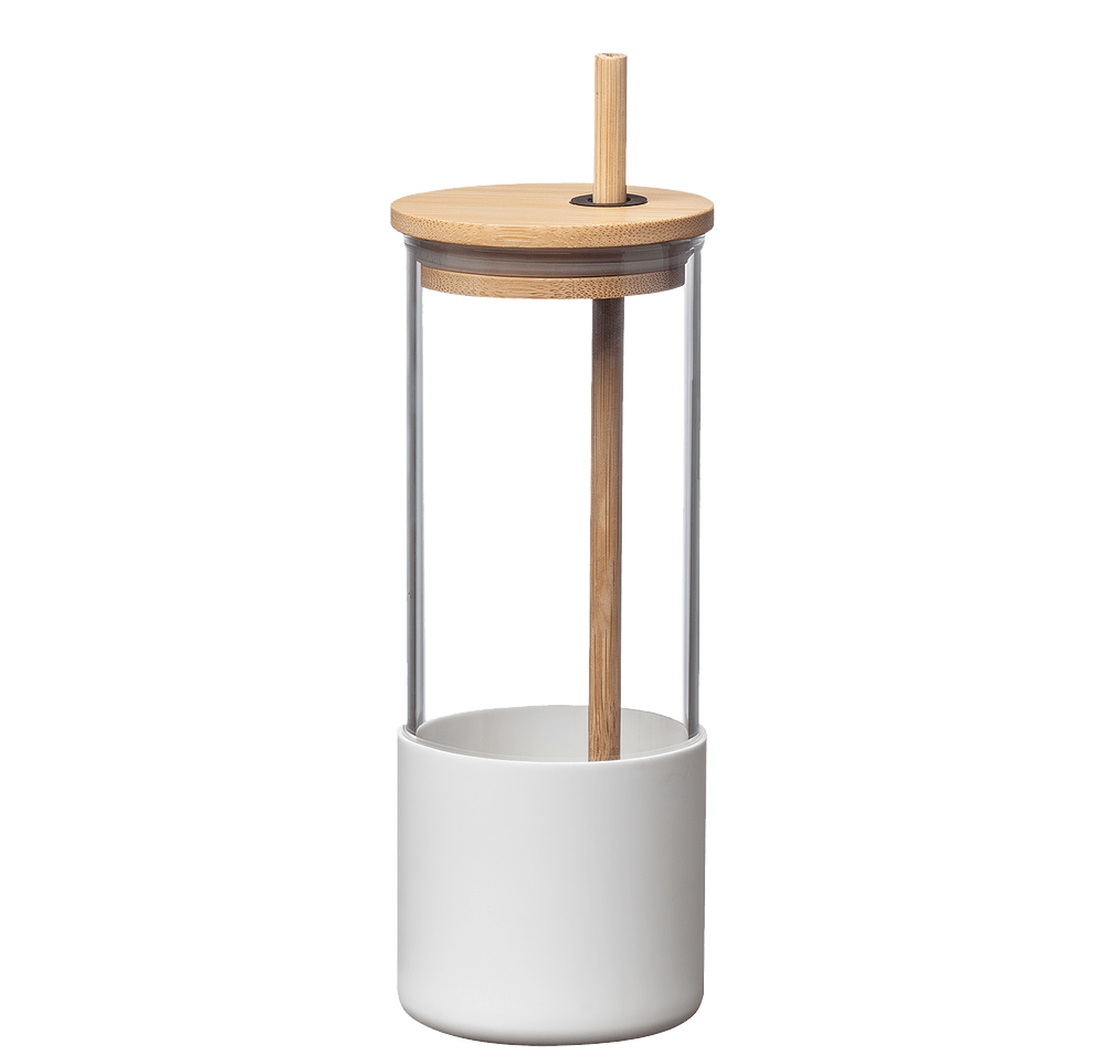 17 oz. Shanti Glass Tumbler with Bamboo Lid-default