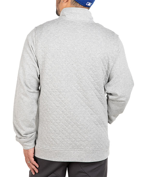 Charles River Franconia Quarter Zip Sweatshirt - Faux Leather Patch