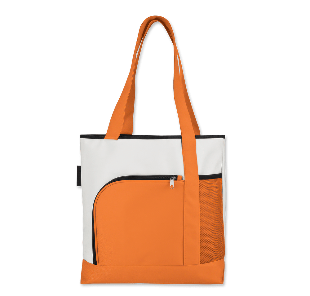 Color Bright Medium Two-Tone Double Pocket Tote Bag-default