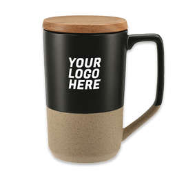 16 oz. Tahoe Tea & Coffee Ceramic Mug with Wood Lid