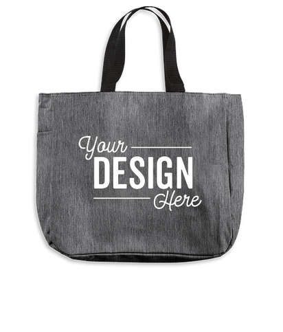 Port Authority Durable Side Pocket Poly Canvas Tote Bag - Heather Gray