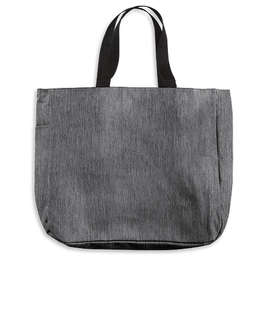 Port Authority Durable Side Pocket Poly Canvas Tote Bag - Color: Heather Gray