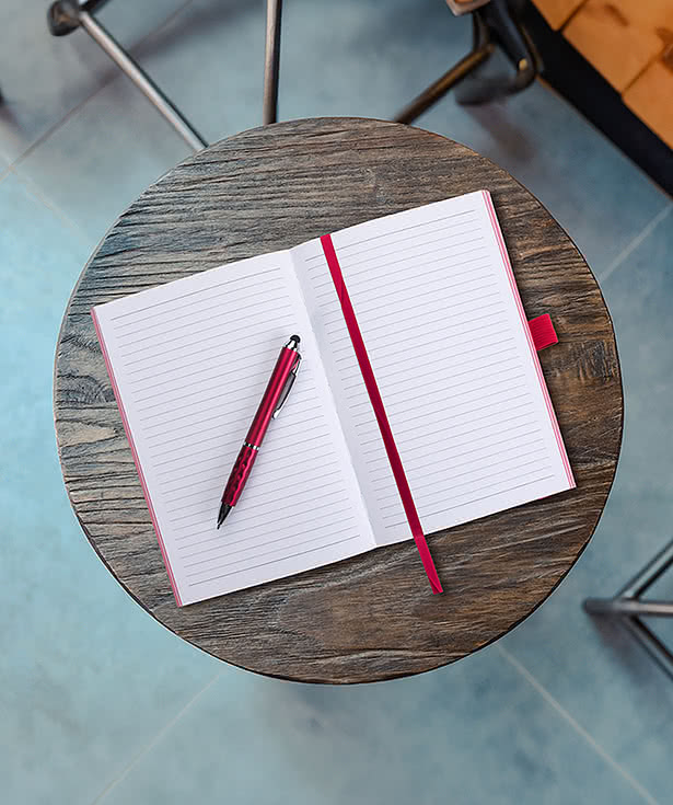 Color Edge Notebook with Metallic Stylus Pen