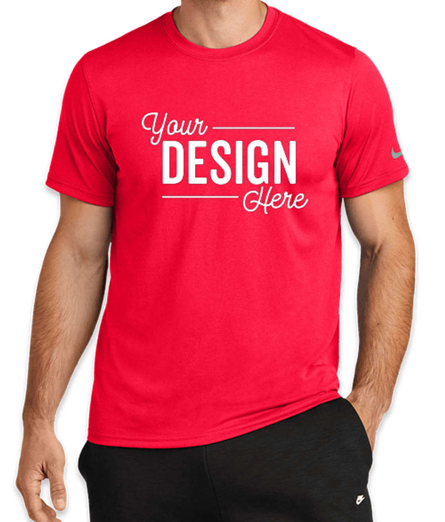 Nike rLegend Recycled Swoosh Sleeve Performance Shirt in University Red