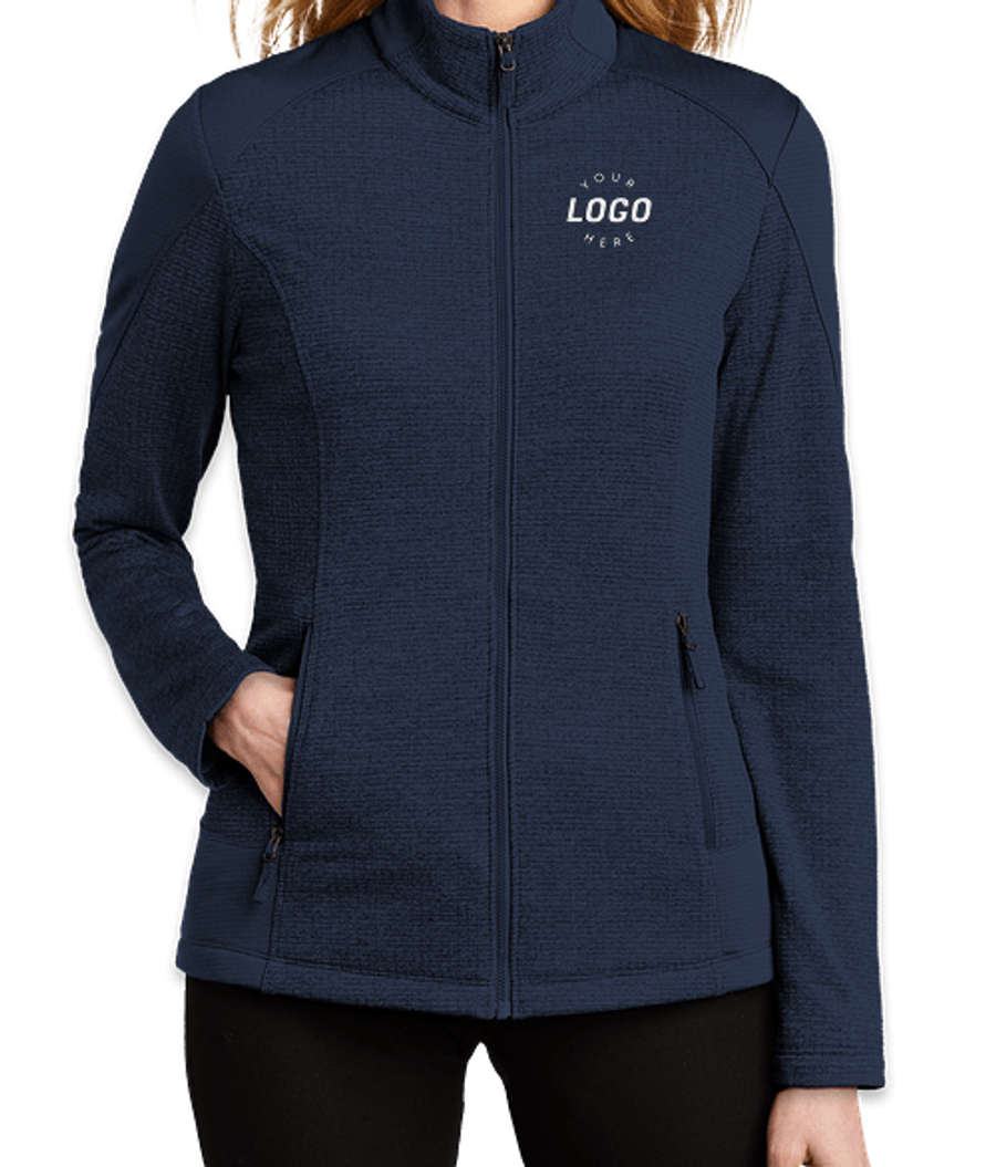 Port Authority Women's Full Zip Grid Tech Fleece Jacket in River Blue Navy