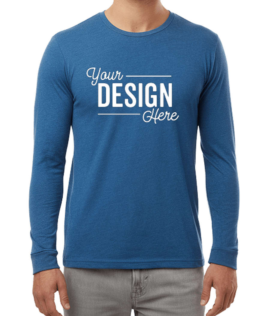 Next Level Jersey Blend Long Sleeve T-shirt in Heather Cool Blue