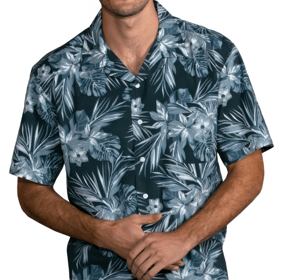 Blue Generation Indigo Breeze Poplin Short Sleeve Camp Shirt-default