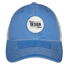 Ahead Circle Patch Trucker Hat - Color: Royal / White