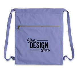 Midweight Pigment Dyed Canvas Drawstring Bag - Color: Periwinkle Blue