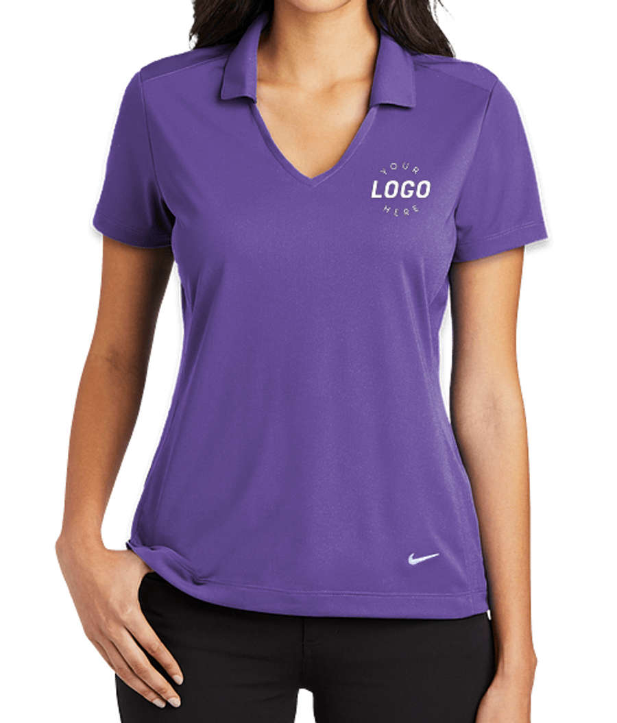 Nike Women's Dri-FIT Vertical Mesh Performance Polo - Printed in Court Purple