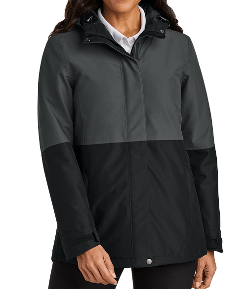 Port Authority Women's Ripstop Insulated Jacket in Grey Steel / Deep Black