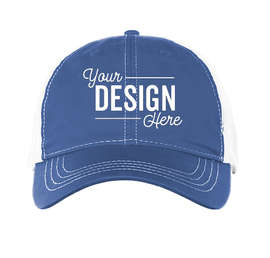 Pacific Headwear Vintage Snapback Trucker Hat - Color: Royal / White / Royal