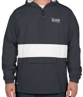 Charles River Classic Striped Hooded Packable Anorak - Color: Navy / White