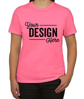 Port & Company Women's Core Cotton T-shirt - Color: Neon Pink