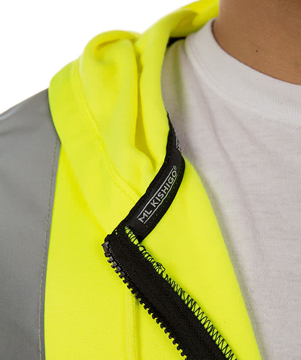 Kishigo Class 3 Hi-Vis Hooded Full Zip Sweatshirt - Embroidered