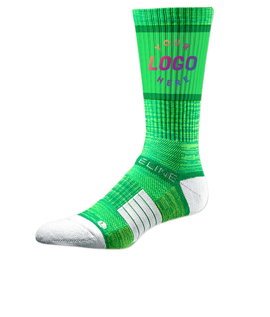 Premium Compression Crew Socks in Kelly Green