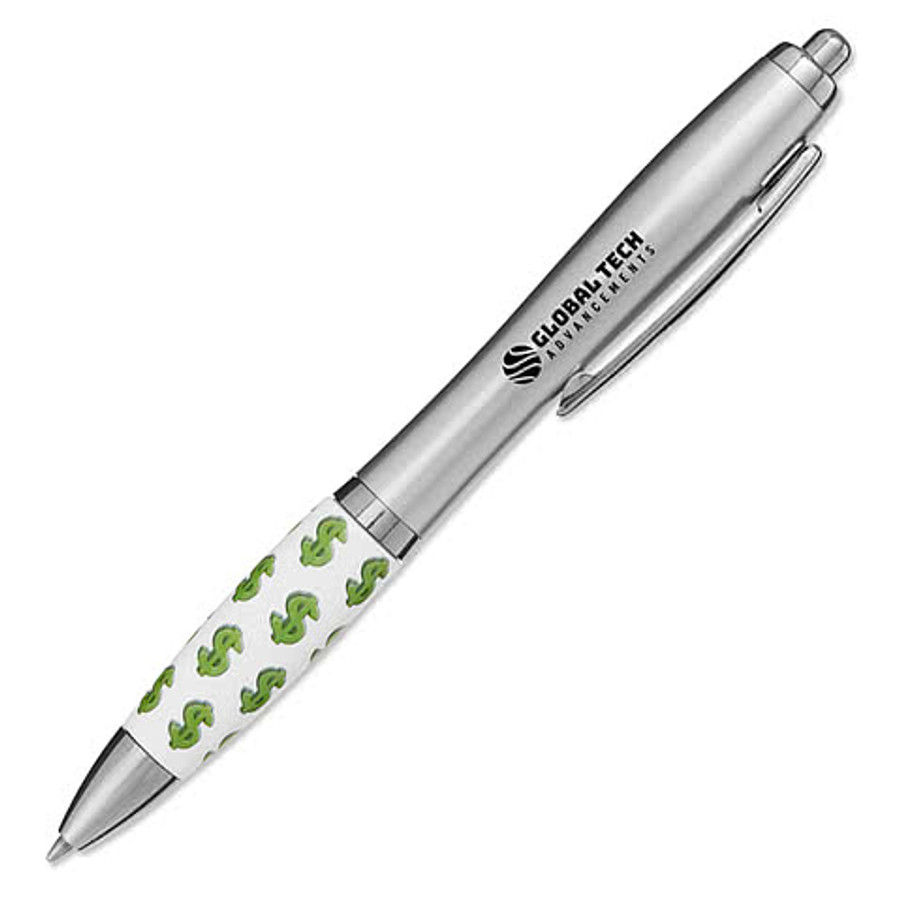 Banking & Finance Dollar Sign Ballpoint Pen (black ink) in Silver