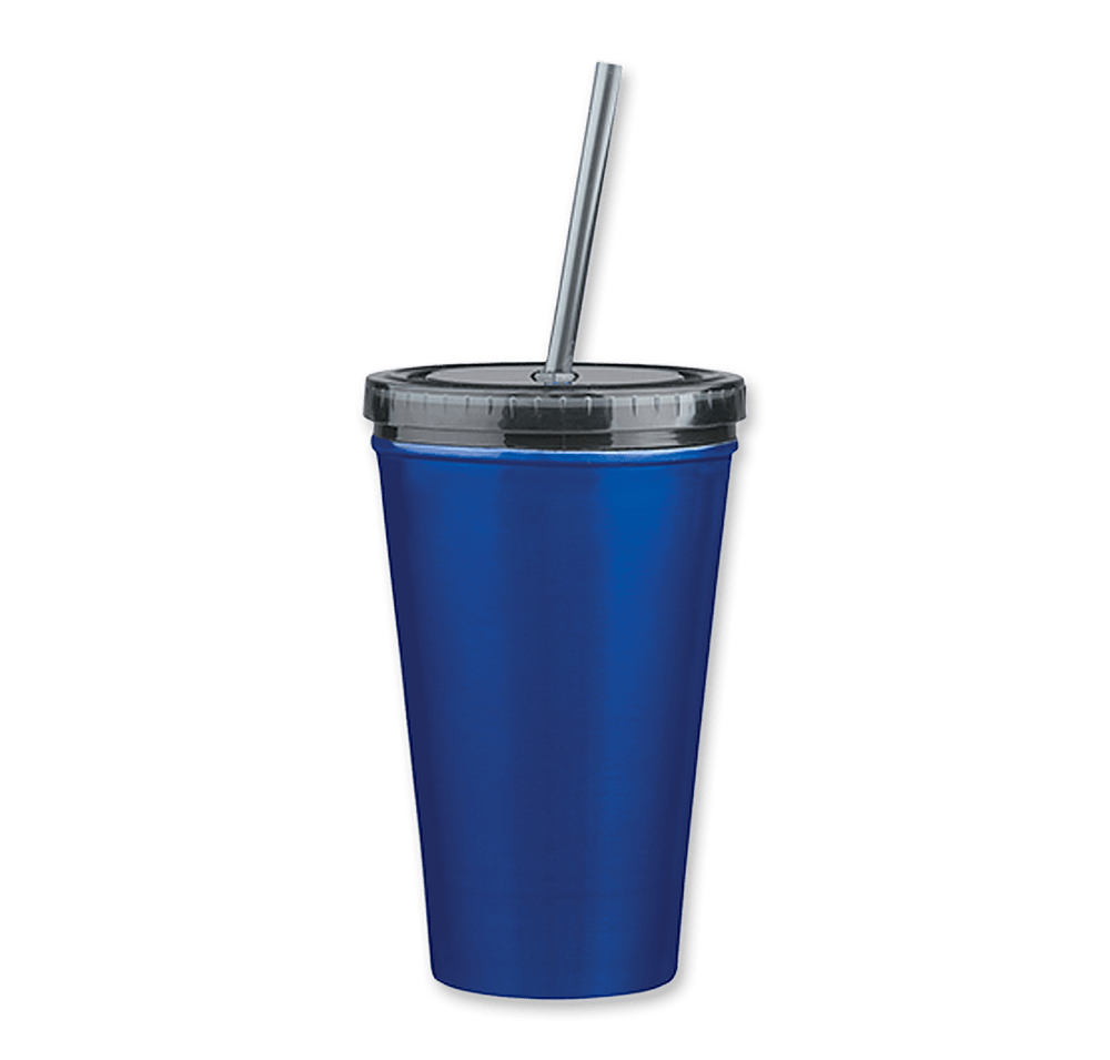 16 oz. Stainless Steel Insulated Tumbler with Straw-default