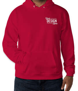 Embroidered Hanes EcoSmart 50/50 Pullover Hoodie - Color: Athletic Crimson