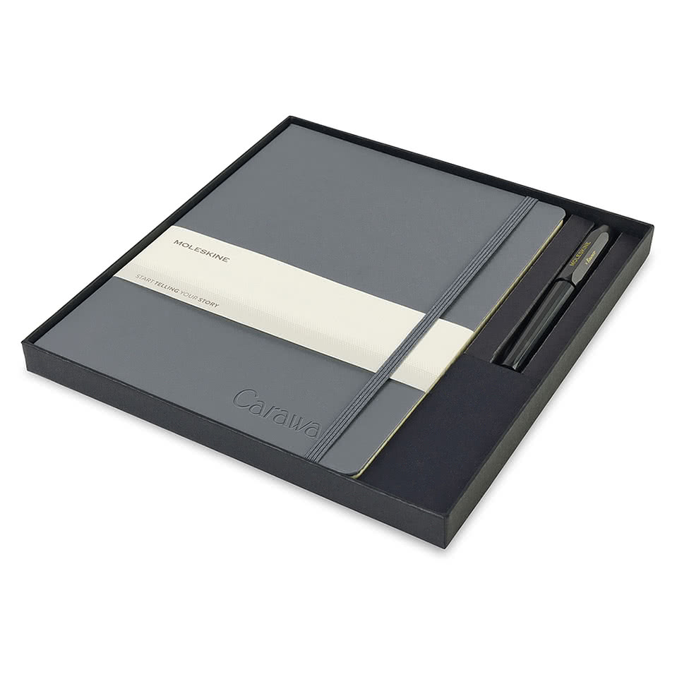 Moleskine X-Large Hard Cover Notebook and Kaweco Pen Gift Set