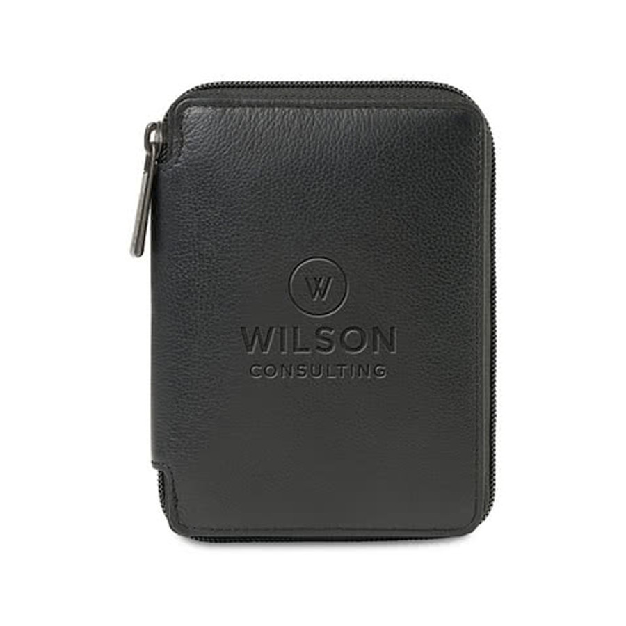 Debossed Samsonite RFID Leather Passport Wallet in Black