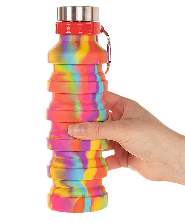 Laser Engraved 18 oz. Tie-Dye Zigoo Silicone Collapsible Bottle
