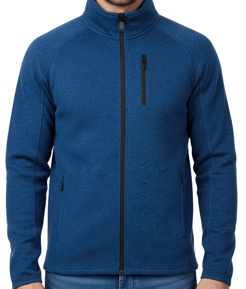 Burnside Sweater Knit Full-Zip Jacket in Heather Navy