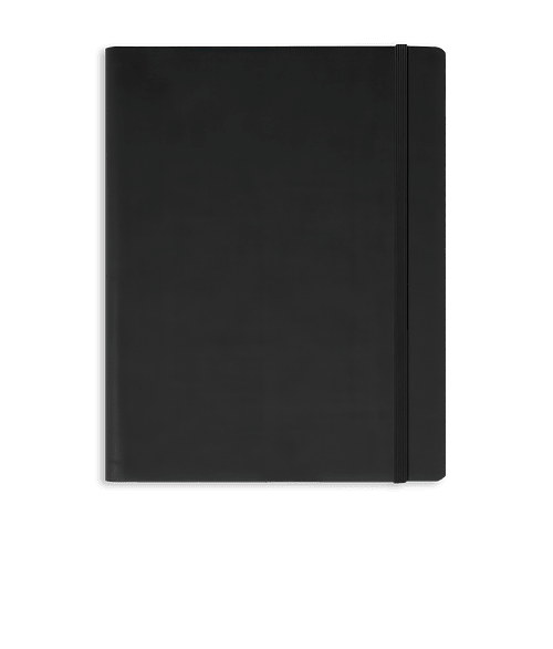 Castelli Debossed Tucson Hybrid Grande Lined Hard Cover Spiral Notebook in Black