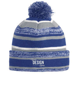 New Era Sideline Fleece Lined Pom Pom Beanie - Color: Royal / Grey