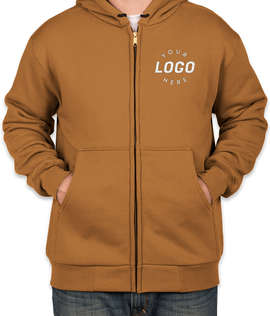 CornerStone Heavyweight Lined Zip Hooded Zip Hoodie - Color: Duck Brown