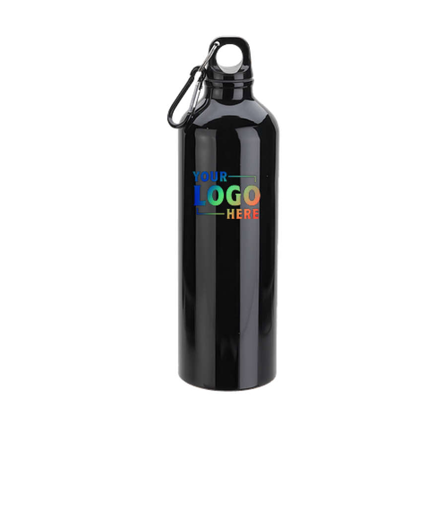 Full Color 25 oz. Atrium Aluminum Water Bottle in Black