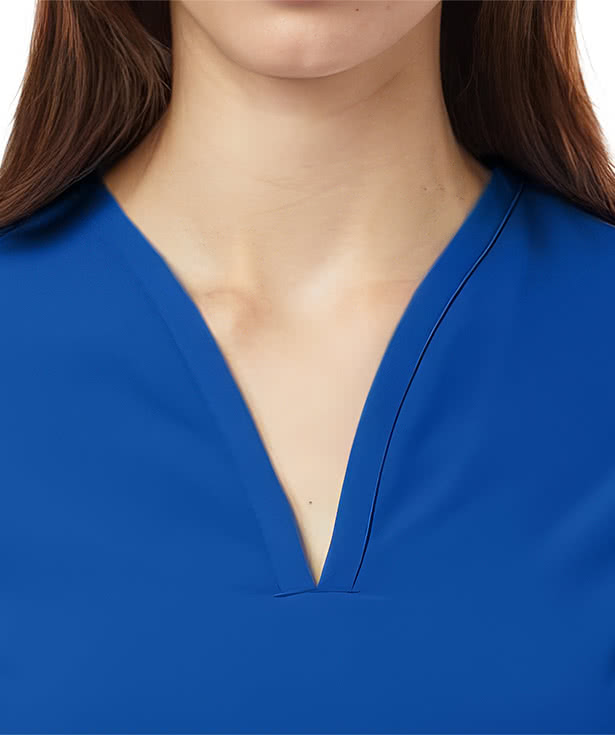 Jaanuu Women's Calix Fit & Flare V-Neck Scrub Top - Embroidered