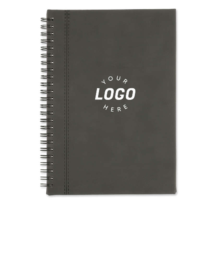 Bergamo Soft Touch Hard Cover Spiral Notebook in Charcoal