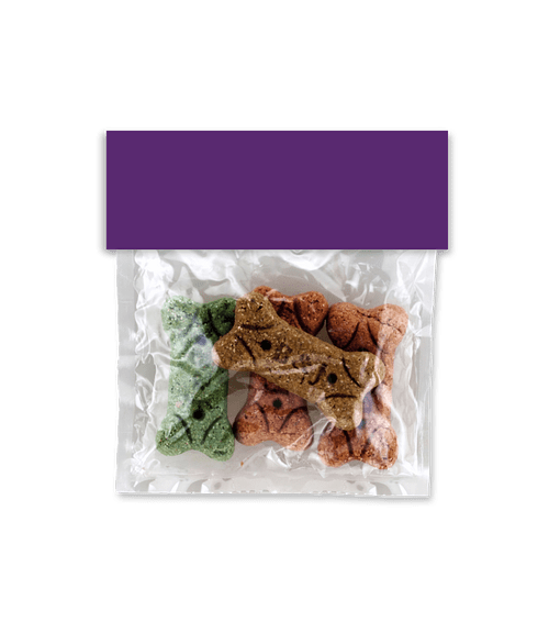 Full Color Assorted Dog Bone Treat Set in Team Purple