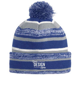 New Era Sideline Fleece Lined Pom Pom Beanie - Color: Royal / Grey