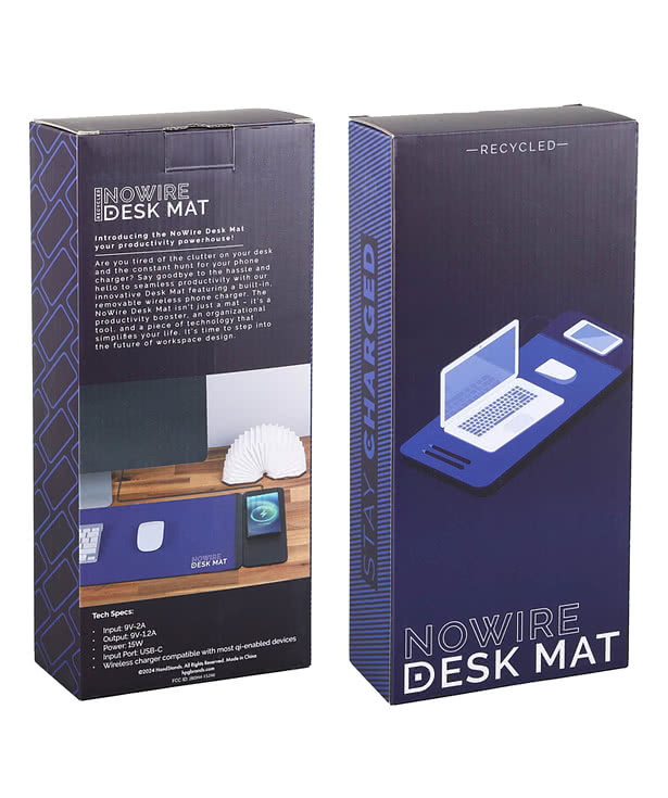 Full Color NoWire Recycled 15W Wireless Charging Desk Mat