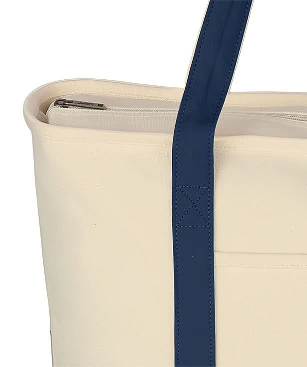 Starboard Large Cotton Canvas Zippered Tote Bag