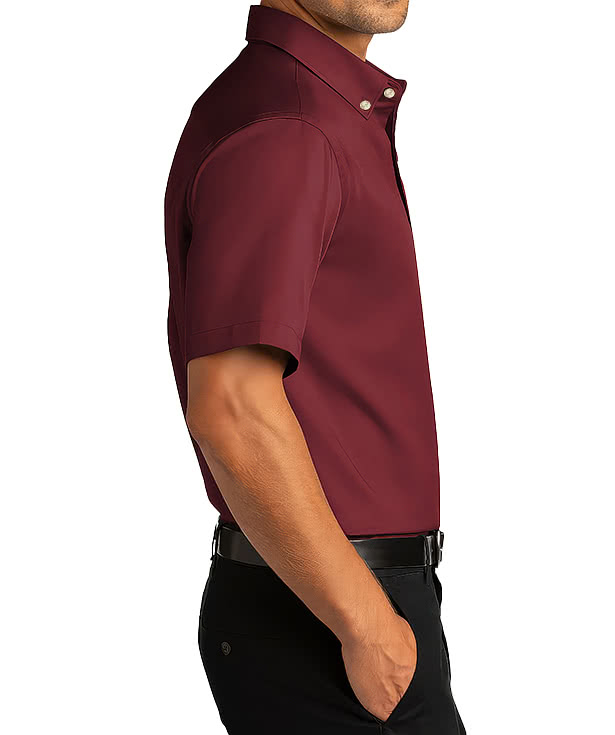 Blue Generation Superblend Poplin Short Sleeve Dress Shirt - Embroidered