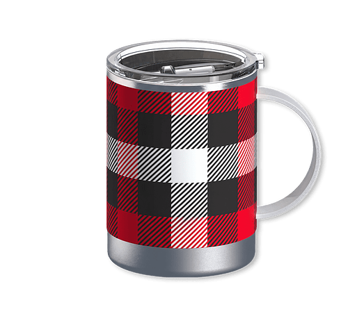 Asobu Laser Engraved 12 oz. Ultimate Insulated Mug in Red Plaid