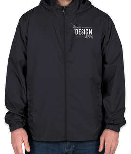Elevate Darien Packable Lightweight Hooded Full-Zip Windbreaker - Color: Navy