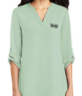 Port Authority Women's 3/4 Sleeve Tunic Blouse - Color: Misty Sage