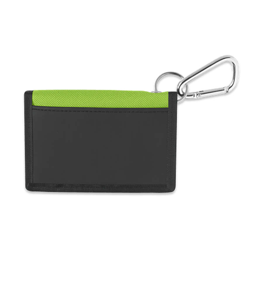 Wallet with Carabiner in Lime