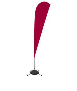 Full Color 11.5' Streamline Teardrop Flag with Cross Base - Color: Cardinal