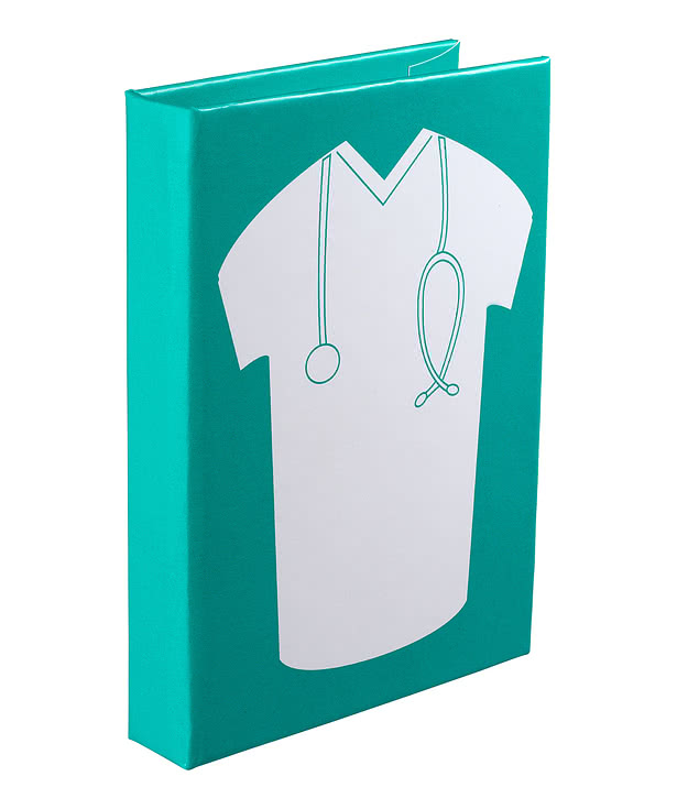 Medical Scrub Hard Cover Sticky Book with Sticky Notes and Flags