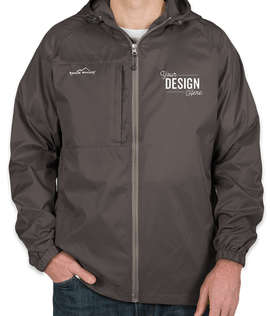 Eddie Bauer Full Zip Hooded Packable Jacket - Color: Grey Steel