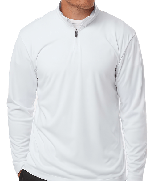 AllPro Pro-Lock UPF 50 Quarter Zip Performance Shirt - Embroidered in White